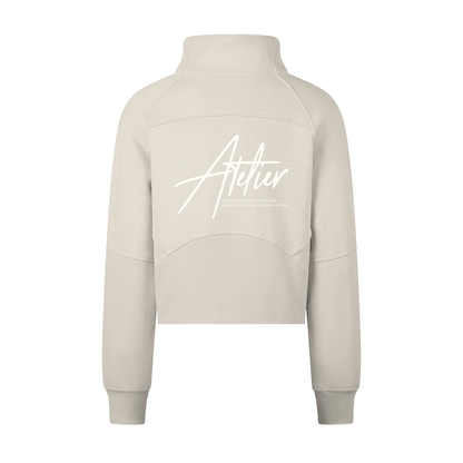 Cropped Half-Zip Sweatshirt