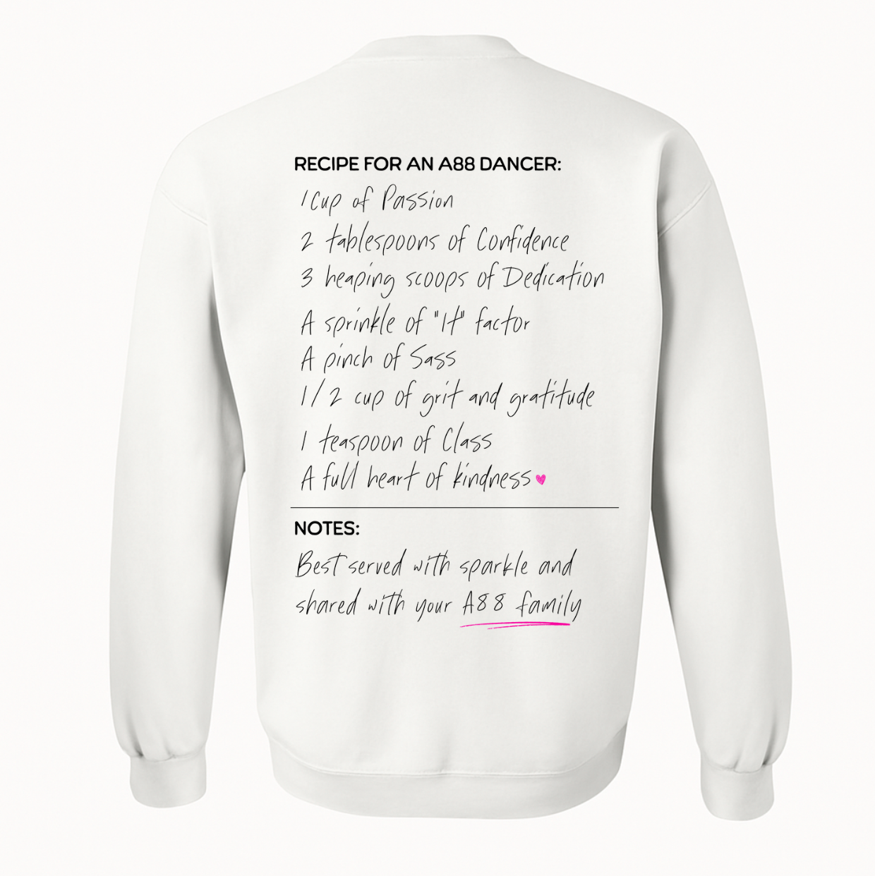 Adult A88 Recipe Crewneck